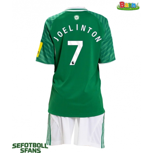 Newcastle United Joelinton #7 Bortaställ Barn 2025-26 Kortärmad (+ Korta byxor)